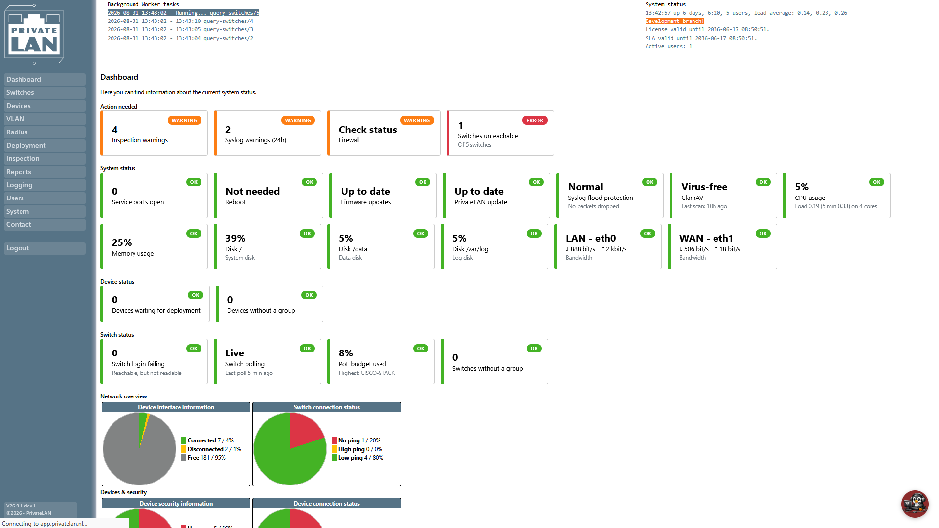 Het vernieuwde dashboard van PrivateLAN